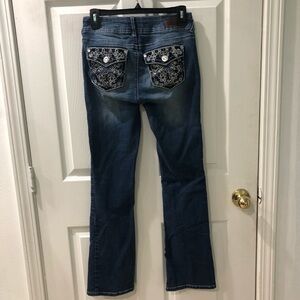 Wall Flower boot cut jean embroidered pockets